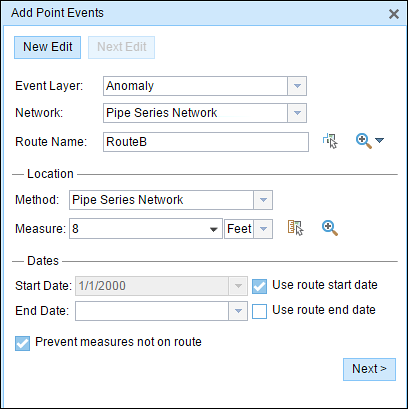 Add Point Events widget Add Point Events widget