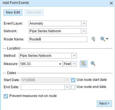 Add Point Events widget Add Point Events widget