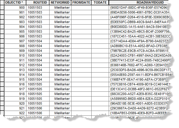 Centerline sequence table example Centerline sequence table example
